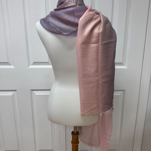 Jim Thompson Purple/Pink Scarf Shawl 82" x 35" - NEW in Bag. - Picture 4 of 14
